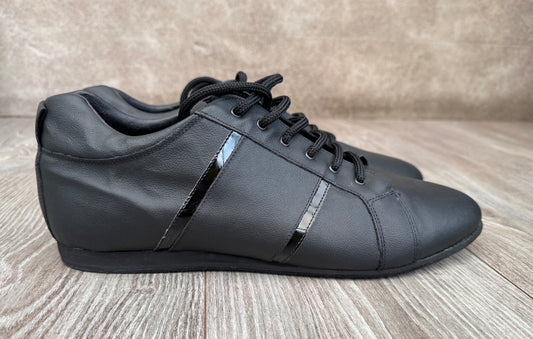 Leo Dance Black Leather Dance Trainer